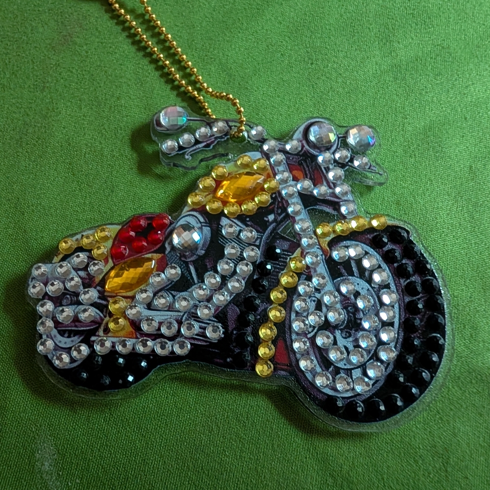 5 For $10 Double Sided Crystal Motorcycle Keychain